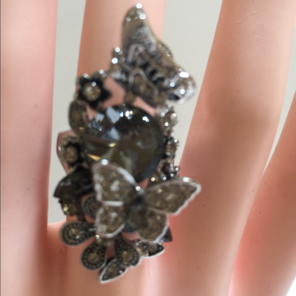 Austrian Crystal Butterfly Ring - image 6